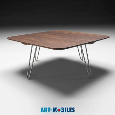 quadratischer Couchtisch Shark AK 1840 Naver in Walnuss